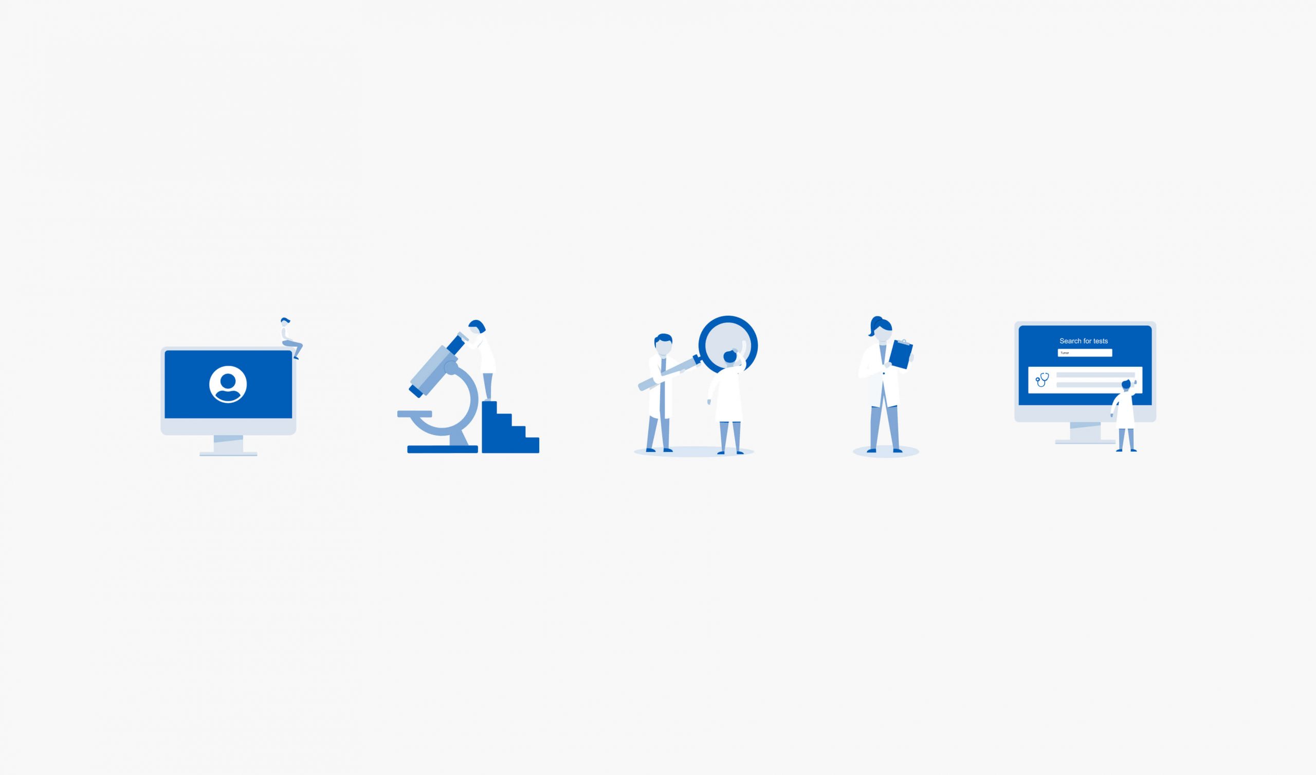 Genomics illustrative icons set